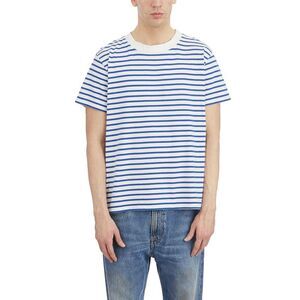 OUR LEGACY Striped Cotton T-Shirt Men WHITE-BLUE T-Shirts